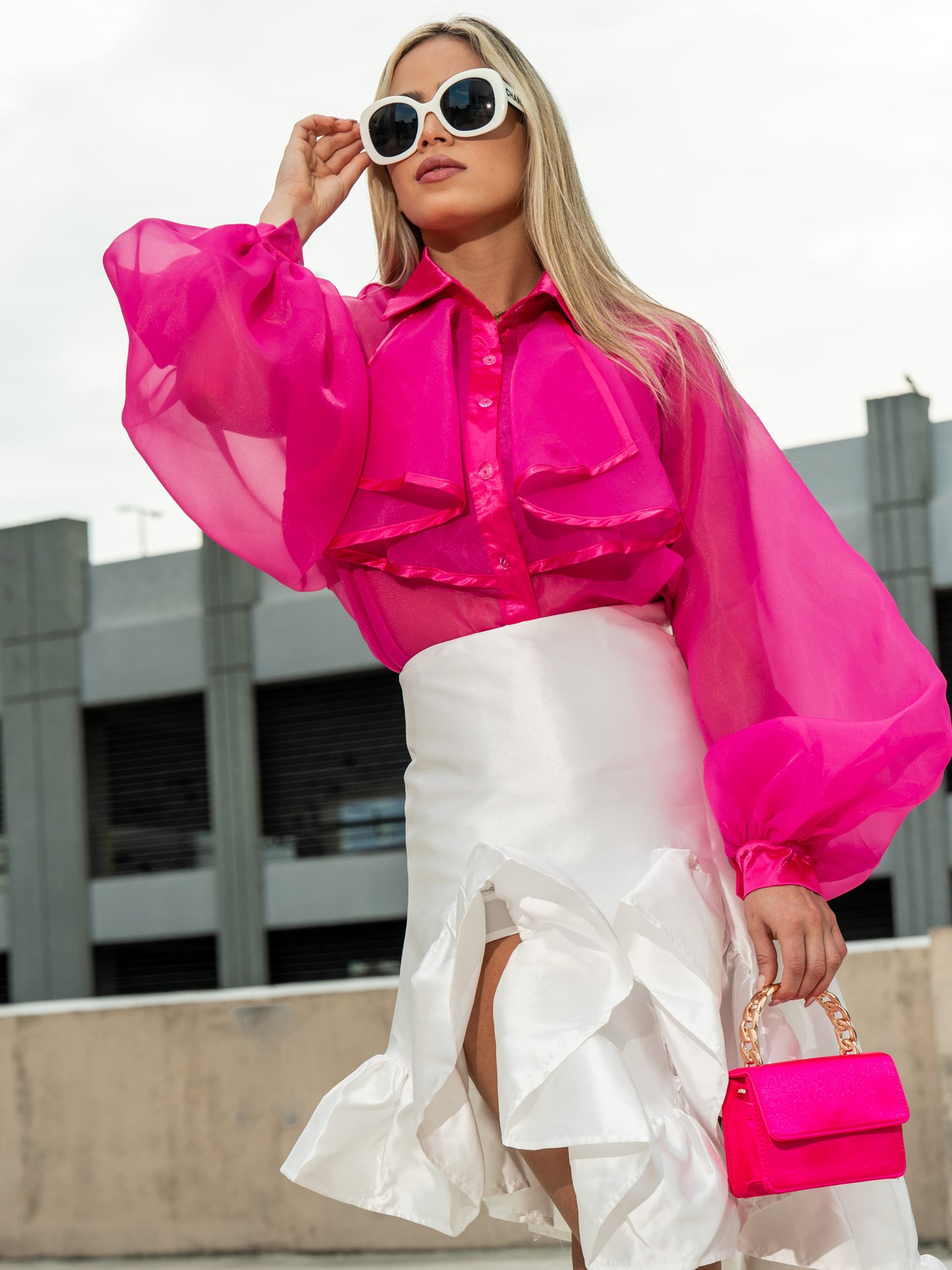 Jacklyn Satin Ruffles Skirt