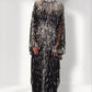 Black Sequin and Bead Kaftan Gown
