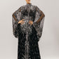 Black Sequin and Bead Kaftan Gown