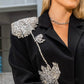 Katey Rhinestone Flower Blazer